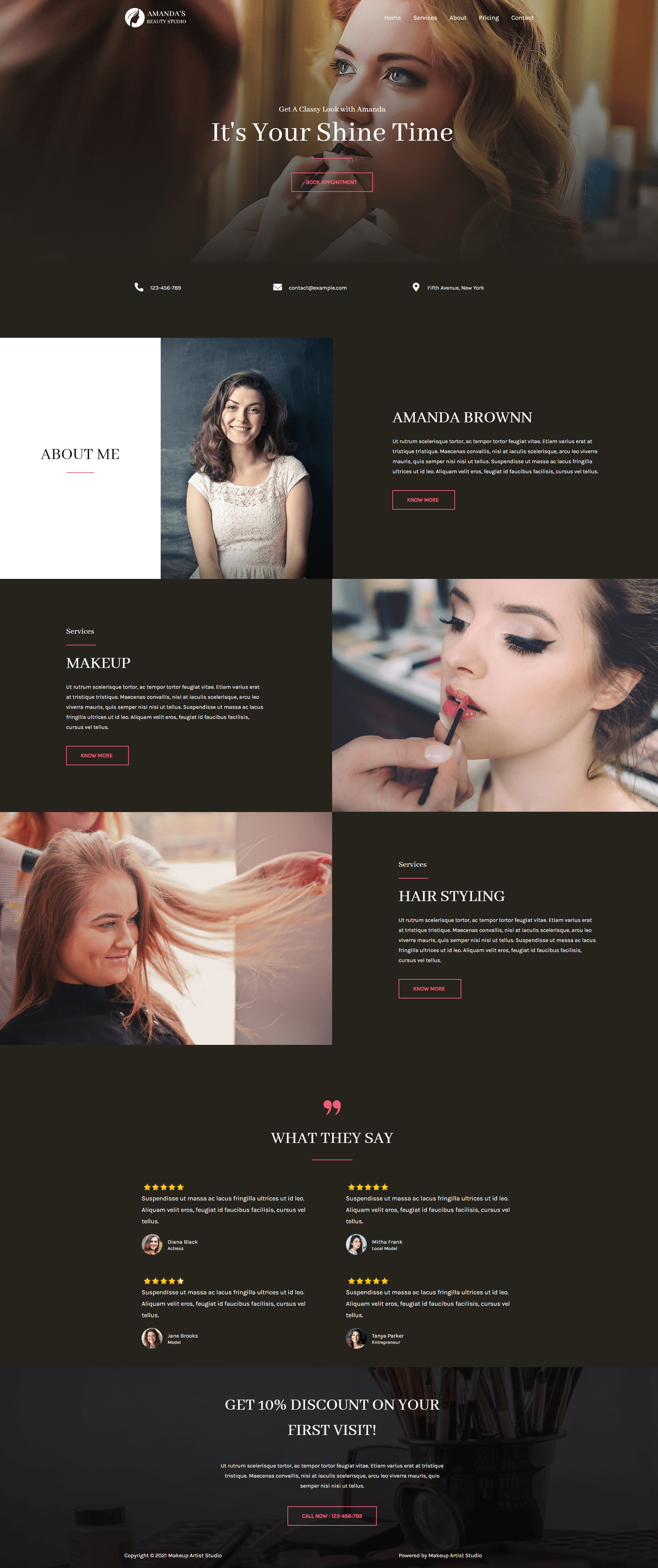Beauty Studio Website image